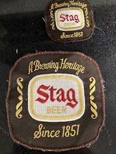 Vintage Embroidered “A Brewing Heritage Since 1851”Stag Beer Patch Set Of 2 picture