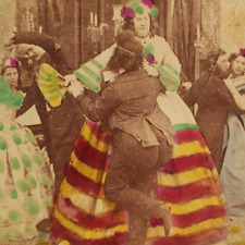 Victorian Polka Dance Party Tinted Stereoview c1860 Antique Dancing Dancer A1708 picture