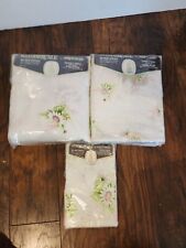 NEW 70s VTG Wondercale, Springmaid Floral KING FITTED & Flat SHEET Pillow Cases picture