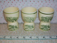Vintage Set of 3 Double-Sided Cream & Green Egg Cups w/Grapes Pattern: Japan picture