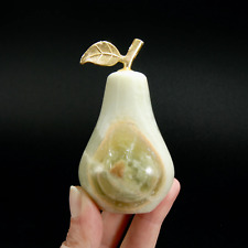 ONE 3.5in Green Calcite Carved Crystal Pear, Pakistan picture