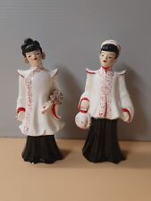 Vintage Florence Ceramics, Asian pair Lantern Boy & Blossom Girl California picture