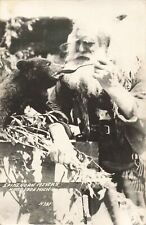 CEN Harrison Clare MI c.1950s LEDGENDARY OLD SPIKEHORE MEYER Feeding Bear Cub picture
