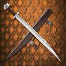 USA Runic Long Seax Sword Custom Hand Forged Hunting Bowie Viking picture