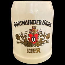 Vintage Ceramic Dortmunder Union Bier  0.5 Liter Beer Stein Mug Gold & Red Logo picture