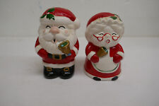 Vintage N.O.S. Pair Santa & Mrs Cluas  Salt & Pepper Shakers in box NICE picture