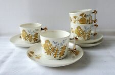 Rare Set Four Antique 1860's Bawo & Dotter Limoges Gilt Painted Coffee Tea Cups picture