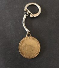Vintage Keychain BERRY LINCOLN STORE Key Ring Fob WAGON WHEEL INN New Salem, IL. picture