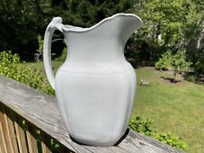 Antique Large White Wood & Son England Royal Patent Ironstone Pitcher picture