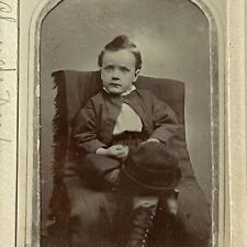 Antique CDV Cabinet Card Photograph Adorable Boy ID Clark Darby Stayton OR picture