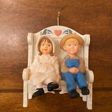 Hallmark Keepsake Ornament Our Little Blessings 1995 Bench Boy Girl A41 picture