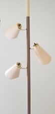 Vtg Mid-Century Tension Pole Lamp Metal Tan Cones Punched, great condition picture