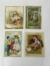 Lot of 4 McLAUGHLINS XXXX COFFEE Victorian Trade Cards 1890s Children Babies picture