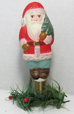 RARE Vaillancourt Folk Art Santa Holding Tree Clip On Ornament VFA 1998 Decor 4