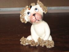 Vintage humorous spaghetti poodle dog with a fly on his head picture
