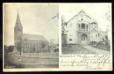 ANTIQUE UDB POSTCARD ST. ANTHONYS CHURCH & PRIEST'S HOUSE, BUTLER, N. J. CA 1906 picture