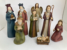 Vintage tii Collections Christmas Resin Nativity   8 Pc Set  Baby Jesus picture