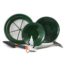 ASR Outdoor 9 Piece Complete Gold Panning Kit, Classifier Sifter Vials - Green picture