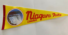 Vintage Niagara Falls Canada Felt Pennant Yellow Red 24” Long picture