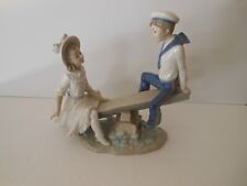 Vtg 1980's LLADRO #1255 Seesaw Boy & Girl Porcelain Figurine - See Desription picture