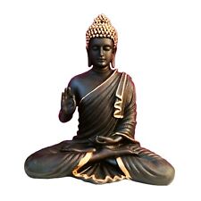 Big 14-Inch Meditating Black and Golden Buddha Statue - Home and Office Decor picture