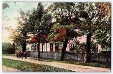 COUNTRY HOME CHILDREN PLAYING EARLY POSTCARD POSTED 1906 picture