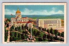 Harrisburg PA-Pennsylvania, State Capitol, Penn-Harris Hotel, Vintage Postcard picture