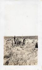 US Soldier Photograph Artillery Cannon Post WWI US Vintage Military 3 x 4 7/8 picture