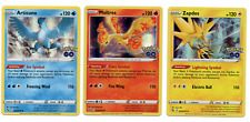 Legendary Birds Moltres - Zapdos - Articuno -  Holo Fol Pokemon Card Set picture