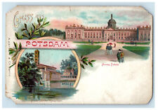 c1905 Multiview, Gruss Aus (Greetings from) Potsdam Germany Antique Postcard picture