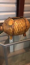 Handwoven Bamboo And Wicker  Pig 20th Century picture