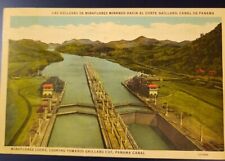  1938 VINTAGE PANAMA CANAL Miraflores Locks, looking towards Gaillard picture