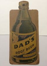 RARE 1940s/50s DADS ROOT BEER CARDBOARD SIGN STAND ADVERTISING 14.5”x6.5 picture
