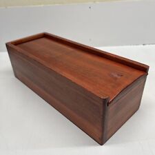 Vintage Wooden Candle Box with Sliding Lid Mahogany picture