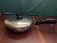 Vtg  REVERE WARE 6 In Sauté/Frying Pan W/ Lid Stainless Steel Copper 1801 USA picture