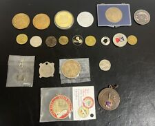 Vintage Lot Of 21 Coins Tokens Medals picture