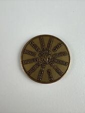 VINTAGE BSA Boy Scout Brass Oath & Law LARGE Challenge Coin Token EXCELLENT picture