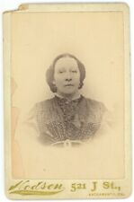 Antique c1880s Cabinet Card Hodson Lovely Older Woman in Dress Sacramento, CA picture
