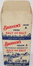 Vintage container BARNUMS Half and Half Pint farm scene Barnum Minnesota unused  picture