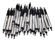 Lot of 35x Misprint  Retractable Click Pens: Silver / black with black ink picture