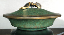 Carl Sorensen Art Deco Bronze Verdigris Covered Bowl Lid picture