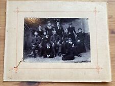 Edwardian Cabinet Card Photo Family Outdoors w/ Dog 23x18cm picture