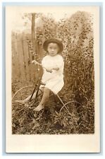 c1910's 3 Years Old William Glaney Tricycle Bike RPPC Photo Unposted Postcard picture