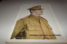 Vintage Print General Douglas MacArthur by E.R. Henderson World War 2 General picture