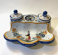 Henriot Quimper Double Inkwell Handpainted France picture