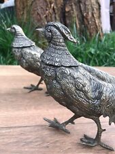Vintage French Metal Peacock Bird Figurine Pair picture