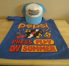 PEPSI Tote bag AND trucker Hat  Press Play on Summer BLUE BRAND NEW picture