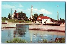 c1950's US Coast Guard Station Bay Ship Canal Door County Wisconsin WI Postcard picture