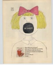 1971 Kool Aid Drink Mix Vintage Ad Cartoon Girl Open Mouth Art Illustration  picture
