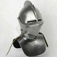 Medieval New German Armet helmet With Neck Guard sac larp Bettle Knight Helmet picture